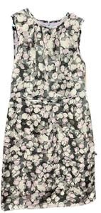 Ann Taylor Loft Purple Gray Flower Petal Polka Dot Spot Watercolor Dress 12